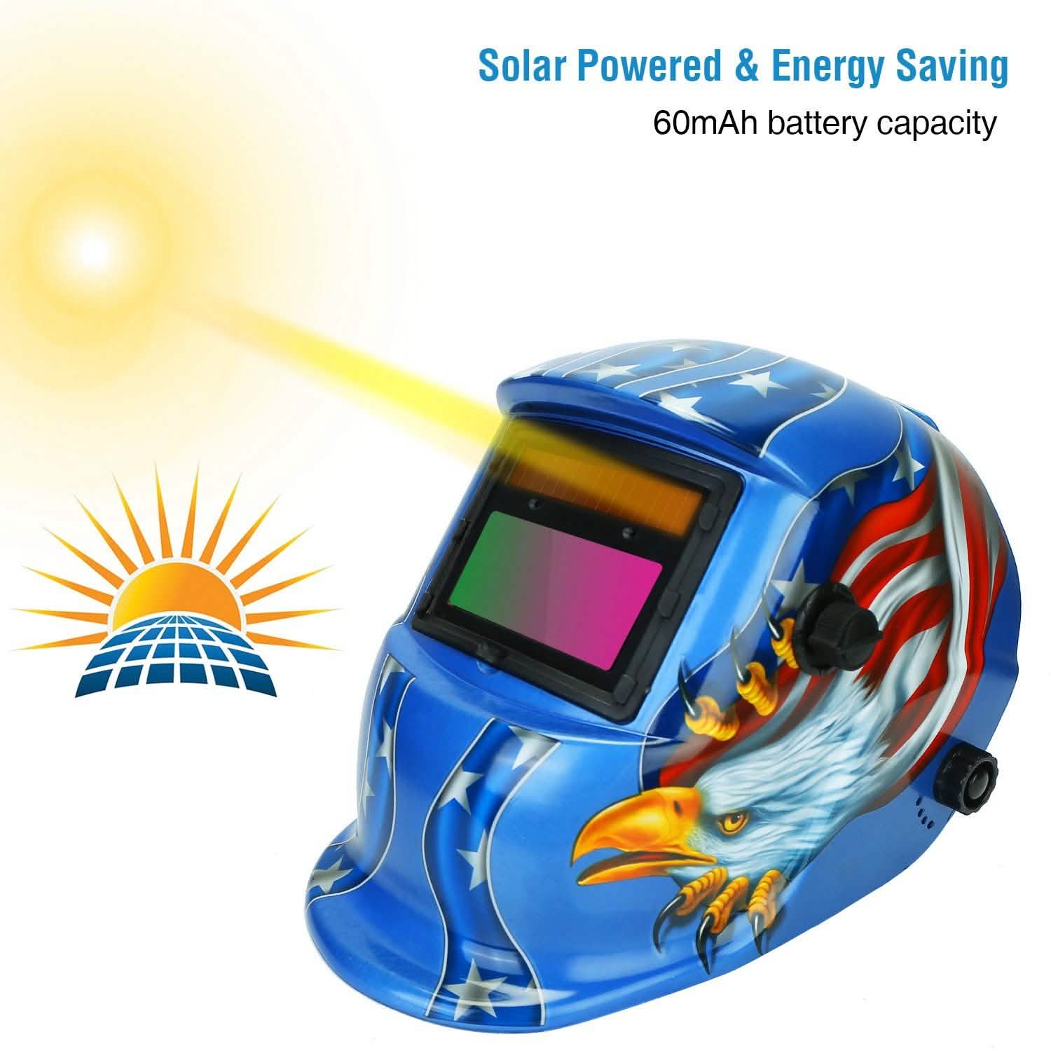 Welding Helmet Solar Powered Auto Darkening Hood with Adjustable Wide Shade Everything Else - DailySale