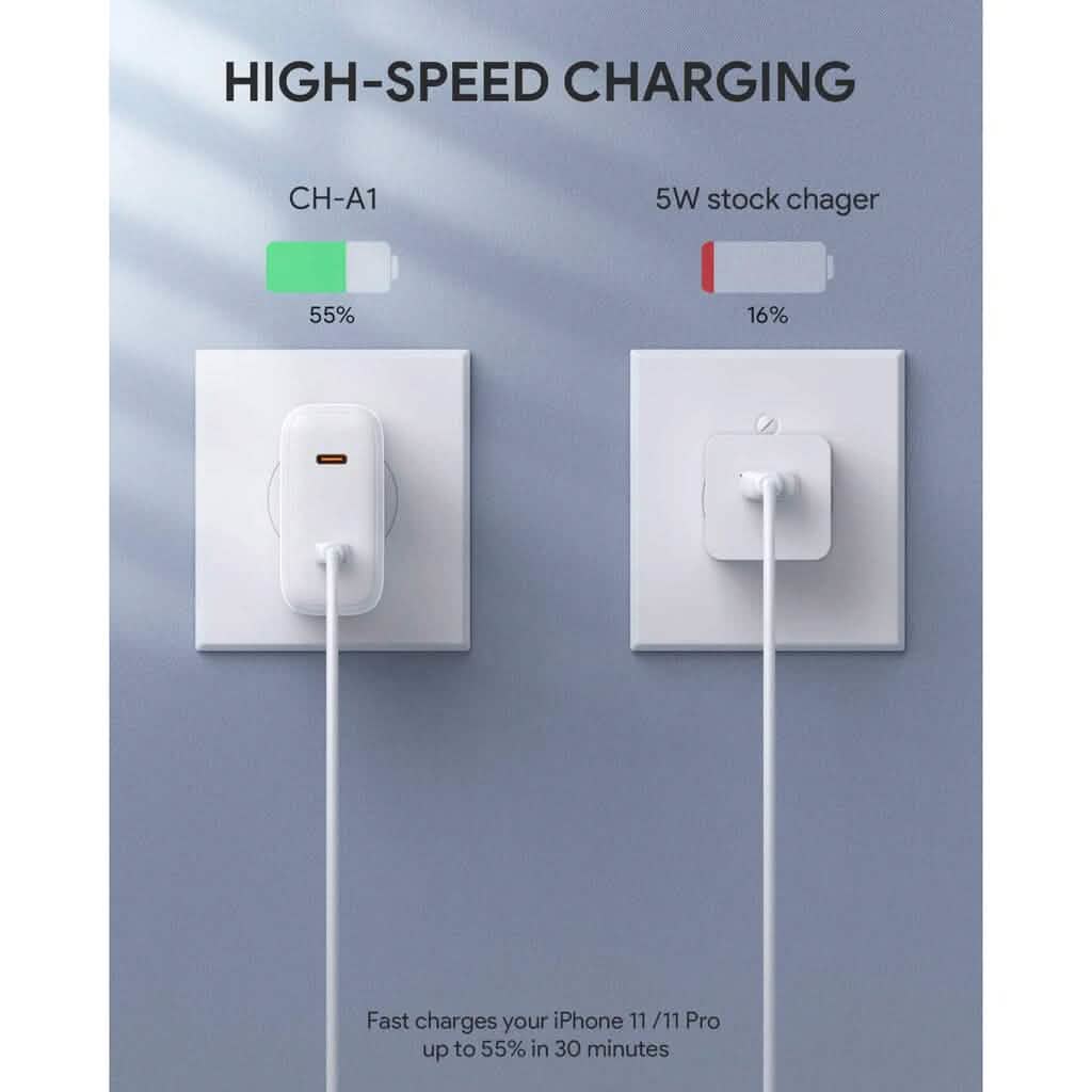 Wemiss 40W USB-C Wall Fast Charger with Foldable Plug Mobile Accessories - DailySale