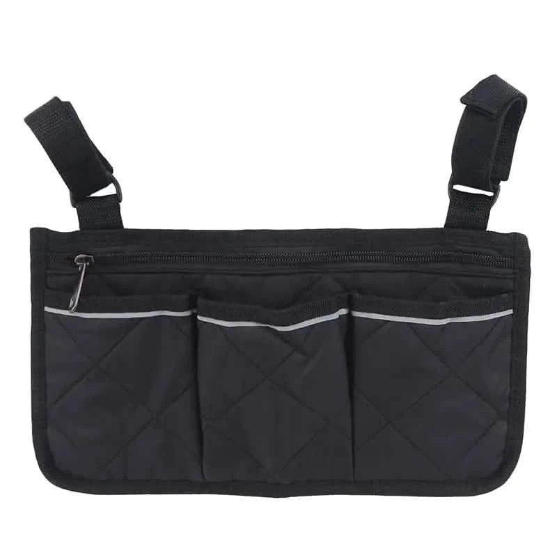 Wheelchair Armrest Organizer Bag Bags & Travel Black - DailySale