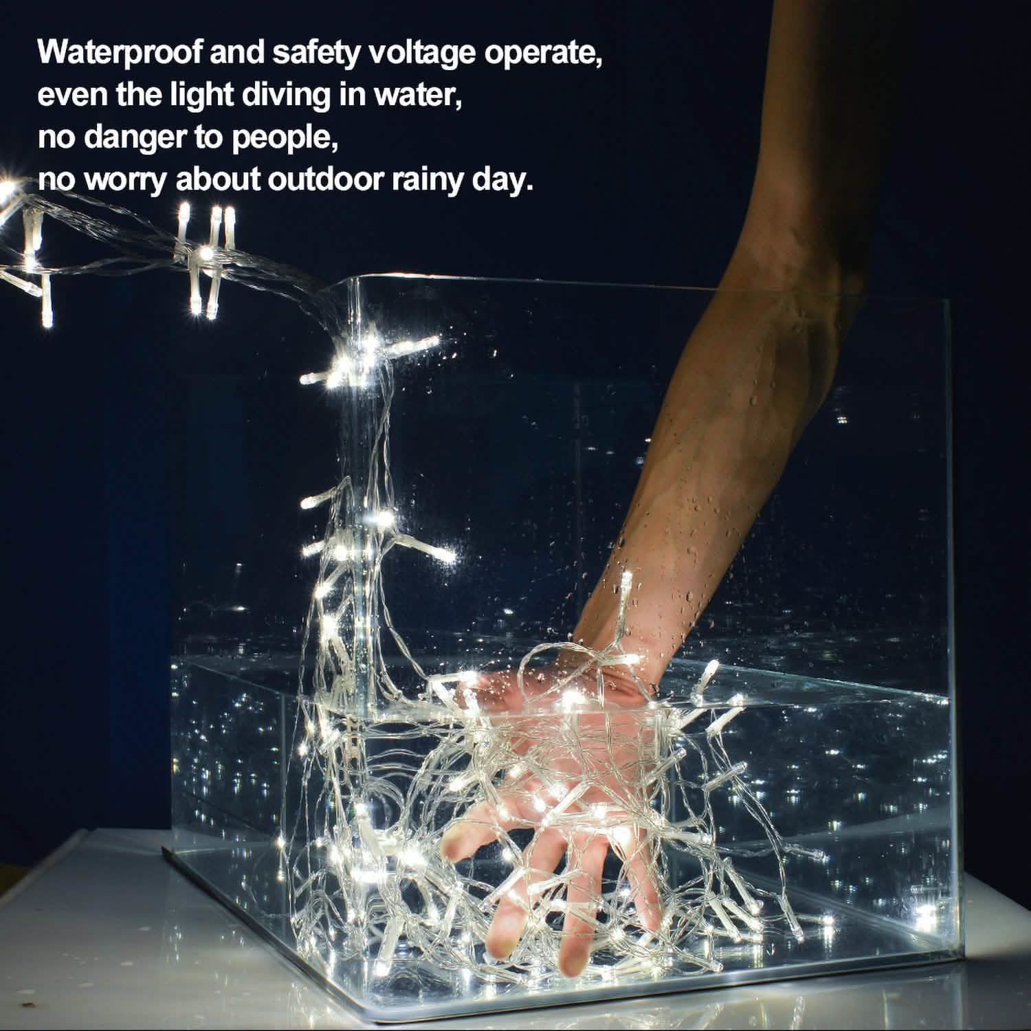 White 100 Led Rope Curtain Fairy Lights Outdoor Outdoor Lighting - DailySale