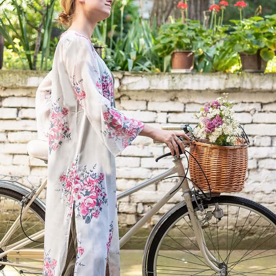 White Floral Kimono Women's Clothing - DailySale