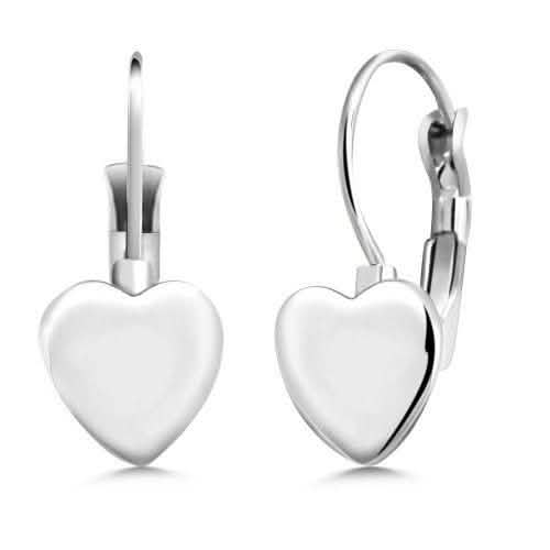 White Gold Bubble Heart Earrings Jewelry - DailySale