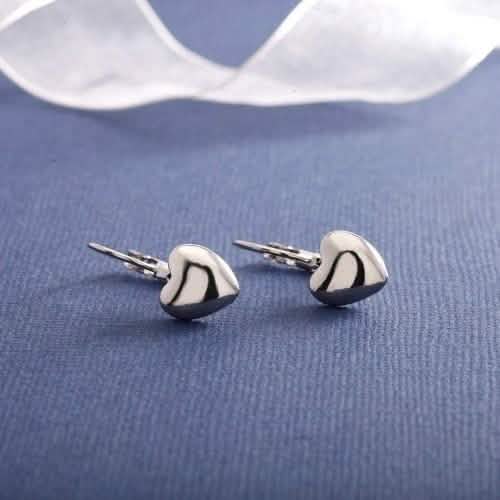 White Gold Bubble Heart Earrings Jewelry - DailySale