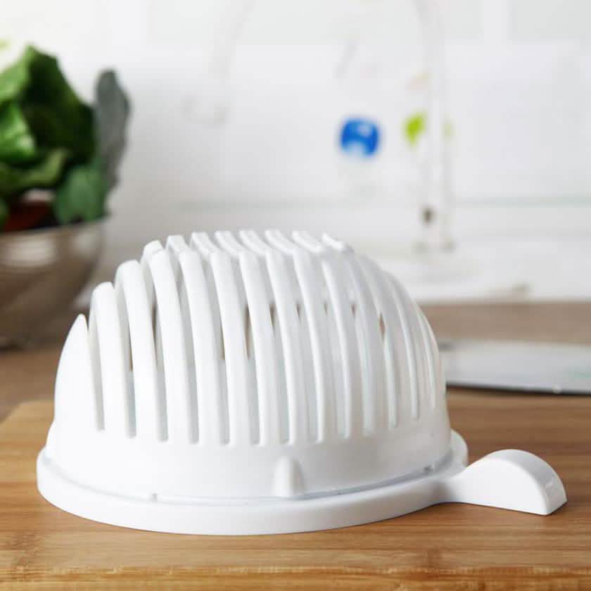 White Salad Cutter Bowl Kitchen Essentials - DailySale