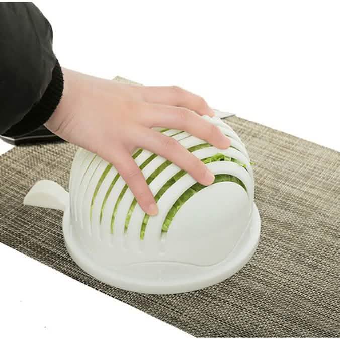 White Salad Cutter Bowl Kitchen Essentials - DailySale