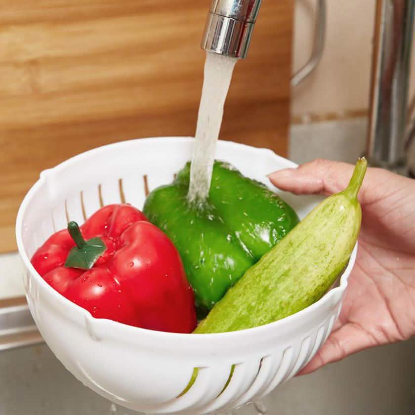 White Salad Cutter Bowl Kitchen Essentials - DailySale