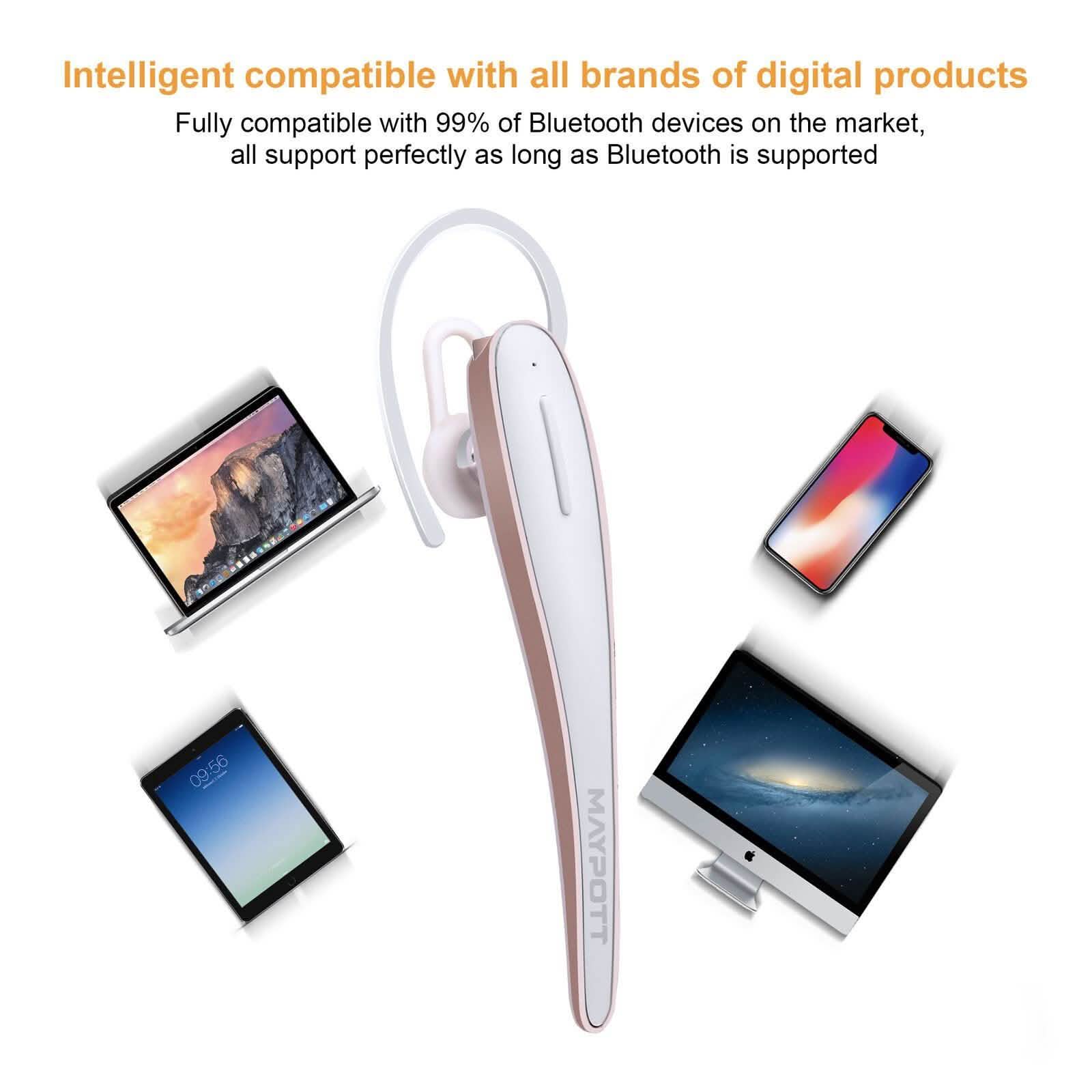 White Wireless Bluetooth 4.1 Earphone Sports Stereo Headphones - DailySale