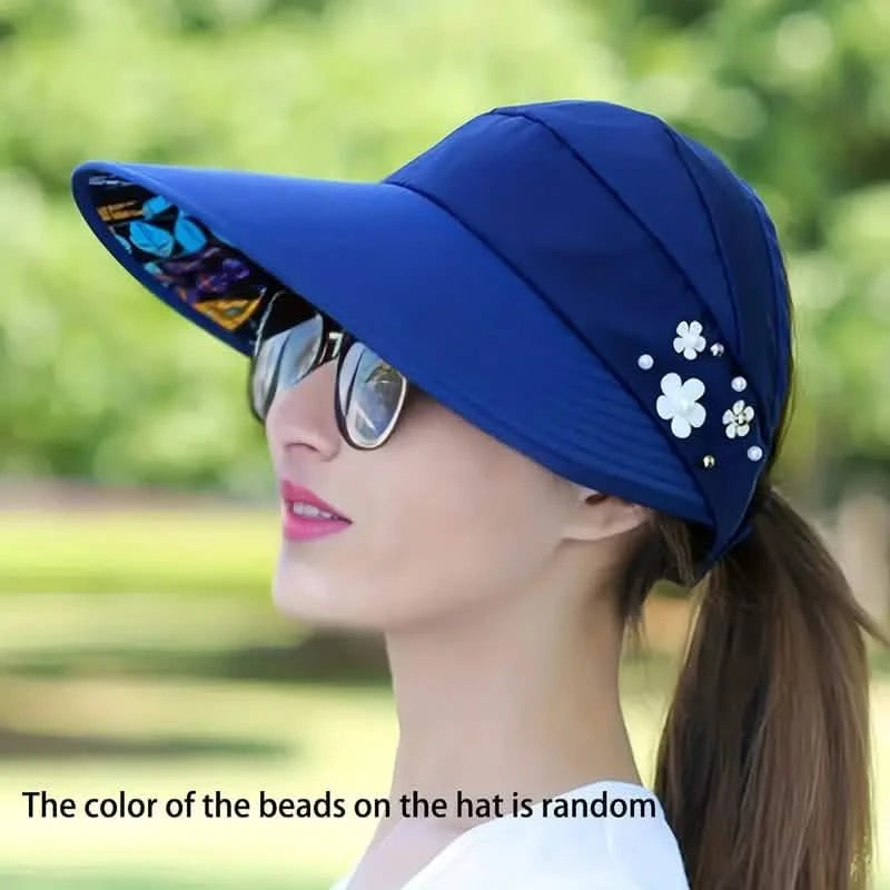 Wide Brim Sun Visor Foldable Picnic Hat Beach UV Protection Scallop Cap Women's Shoes & Accessories - DailySale