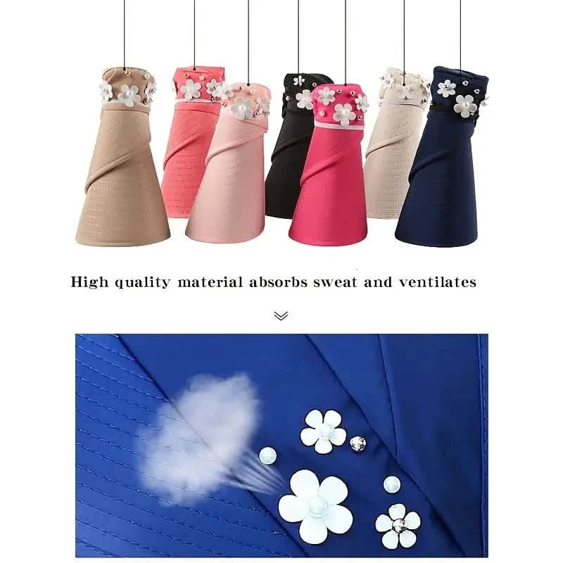 Wide Brim Sun Visor Foldable Picnic Hat Beach UV Protection Scallop Cap Women's Shoes & Accessories - DailySale