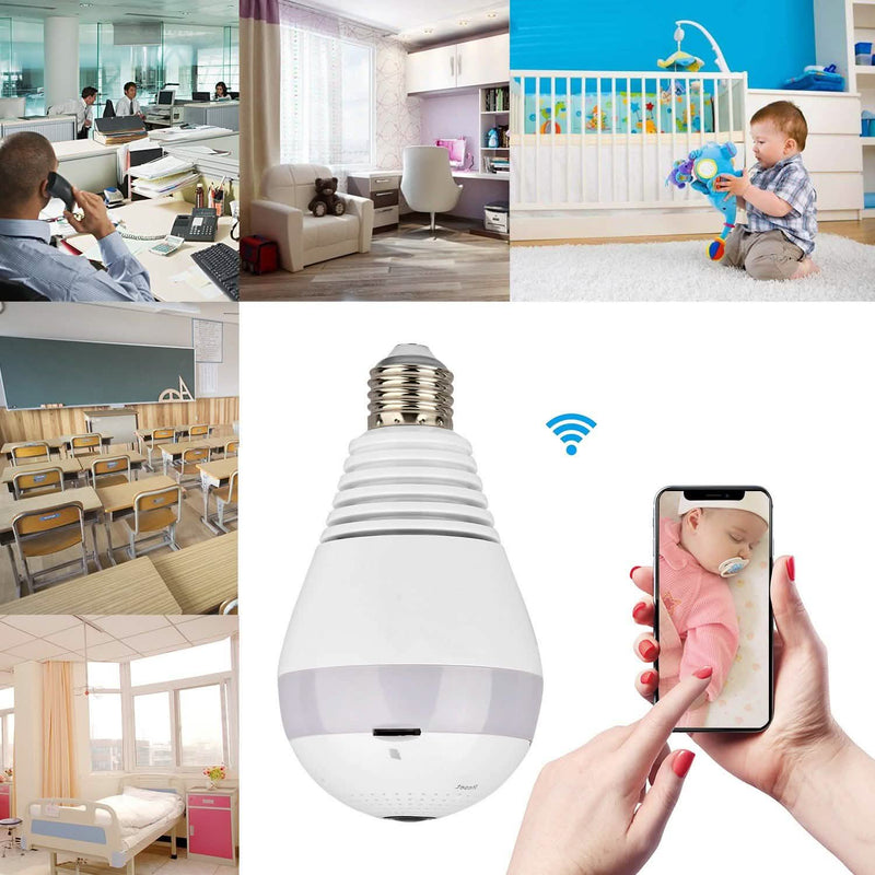 WiFi Light Bulb Camera 960P Security Camera 360° Camera, TV & Video - DailySale