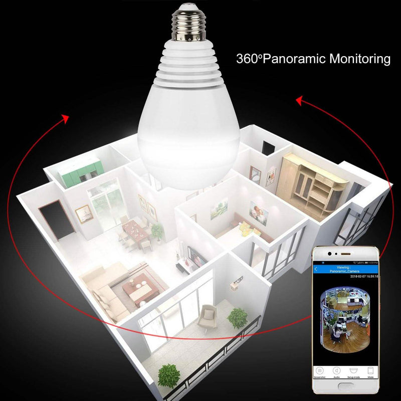 WiFi Light Bulb Camera 960P Security Camera 360° Camera, TV & Video - DailySale