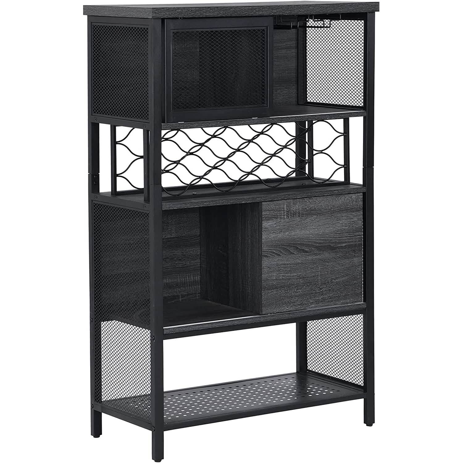Wine Bar Cabinet for Liquor and Glasses Furniture & Decor Dark Gray - DailySale