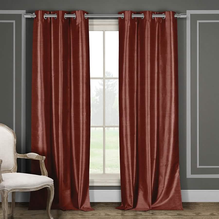 Heavy Faux-Silk Double-Layered Blackout Thermal Panel Pair - Assorted Colors - DailySale, Inc