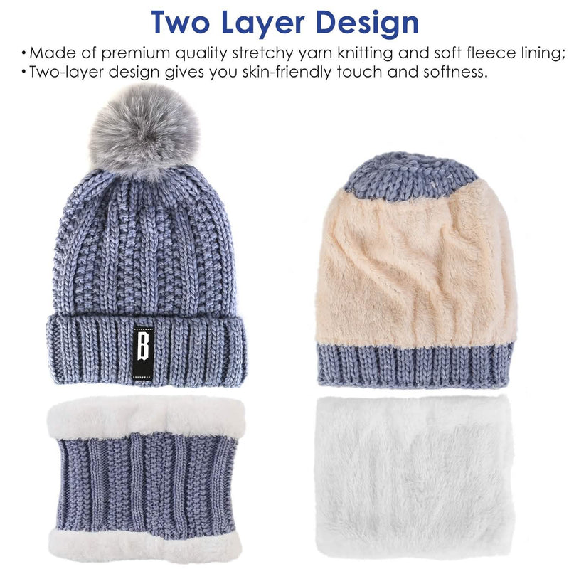 Winter Beanie Hat Scarf Set for Women Women's Shoes & Accessories - DailySale