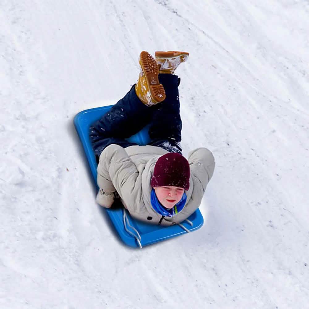Winter Blue Plastic Snow Sled Boat Shape Sledge Sports & Outdoors - DailySale