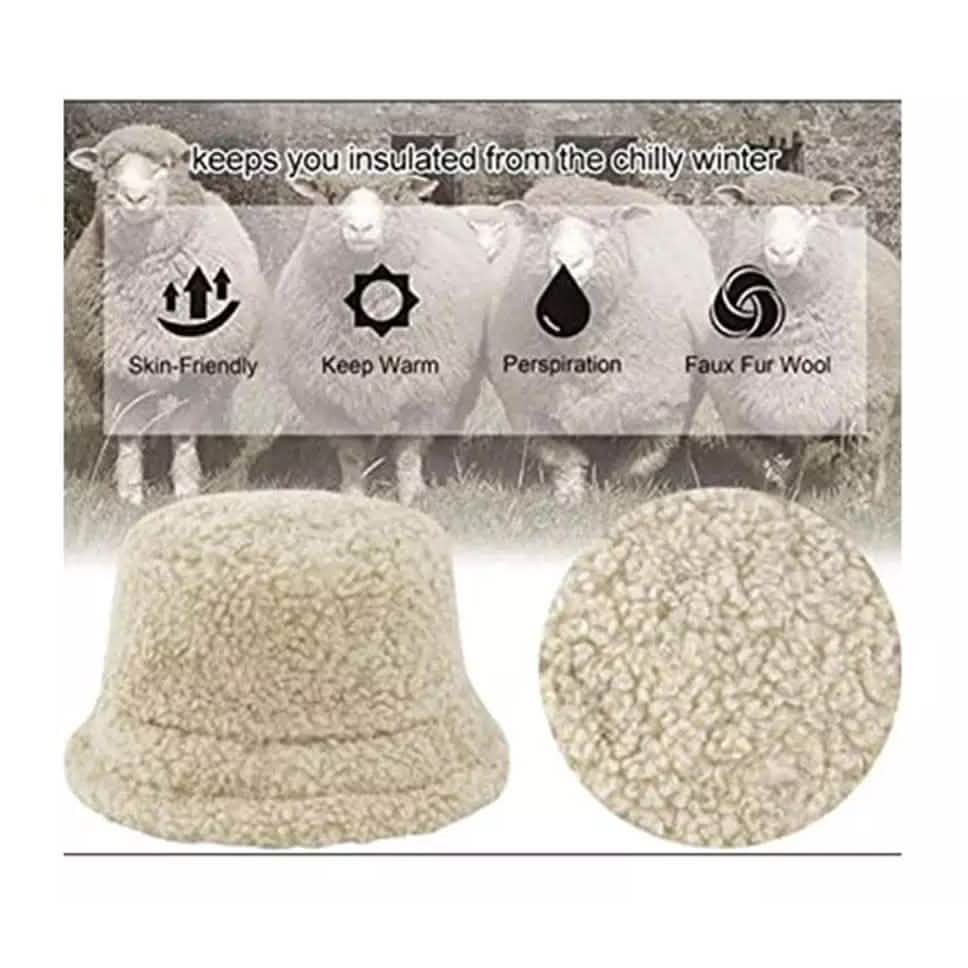 Winter Bucket Hat Women Warm Hats Vintage Faux Fur Fisherman Cap Women's Shoes & Accessories - DailySale