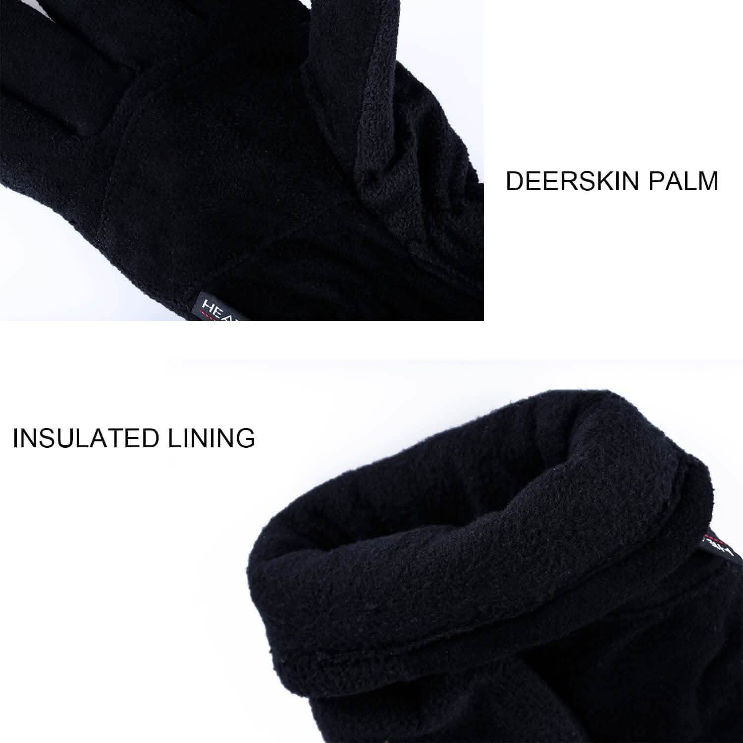 Winter Gloves Deerskin Suede Leather Palm -20°F Cold Proof Work Glove Sports & Outdoors - DailySale