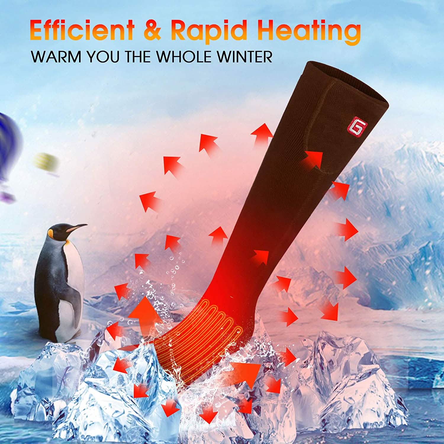 Winter Heating Socks Men and Women Electric Battery Heating Socks Set Sports & Outdoors - DailySale