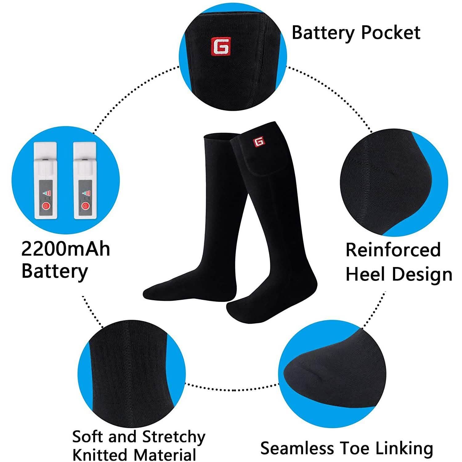 Winter Heating Socks Men and Women Electric Battery Heating Socks Set Sports & Outdoors - DailySale