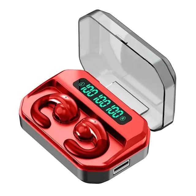 Wireless Bluetooth 5.0 Headphones Sports Ear Clips Headphones Red - DailySale