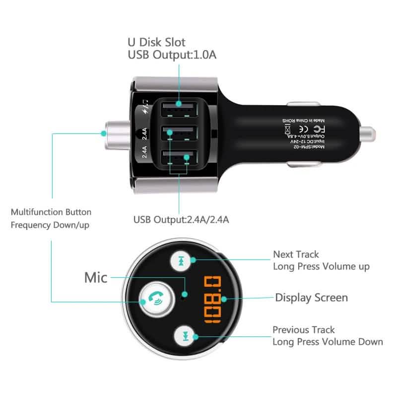 Wireless Bluetooth FM Transmitter Car Kit Automotive - DailySale