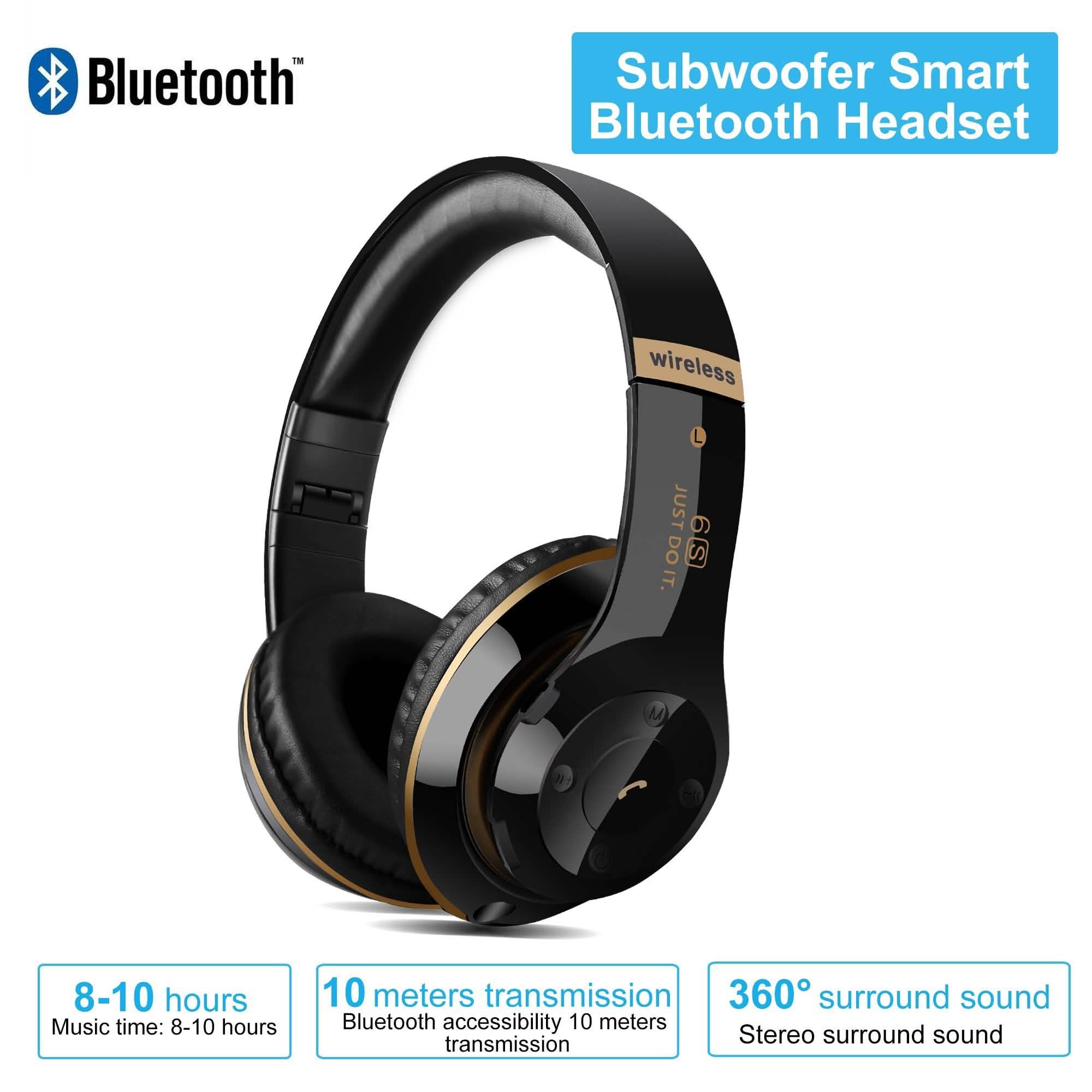 Wireless Bluetooth Headphones Stereo Heavy Bass Earphones Over the Ear Headset Headphones & Audio - DailySale
