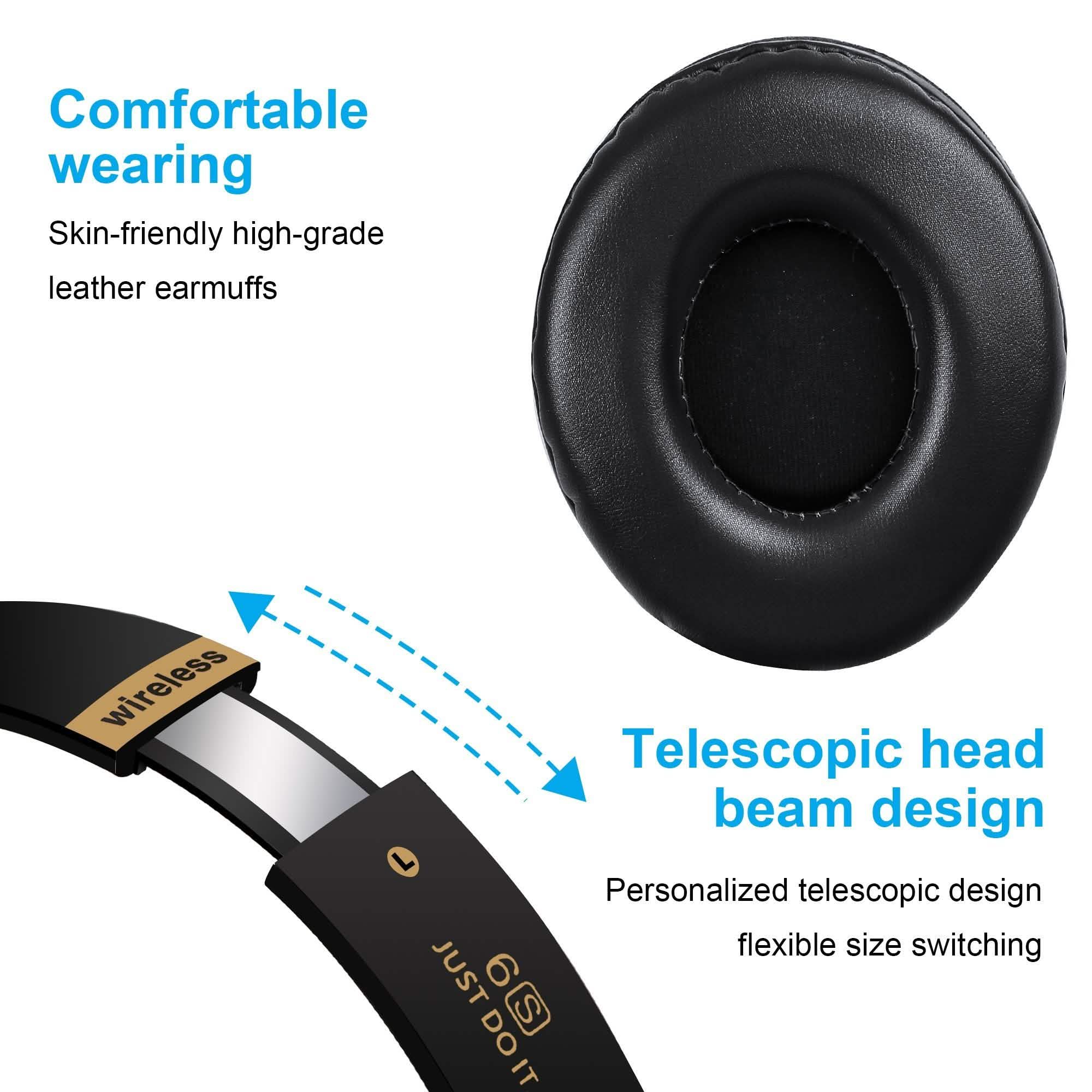 Wireless Bluetooth Headphones Stereo Heavy Bass Earphones Over the Ear Headset Headphones & Audio - DailySale