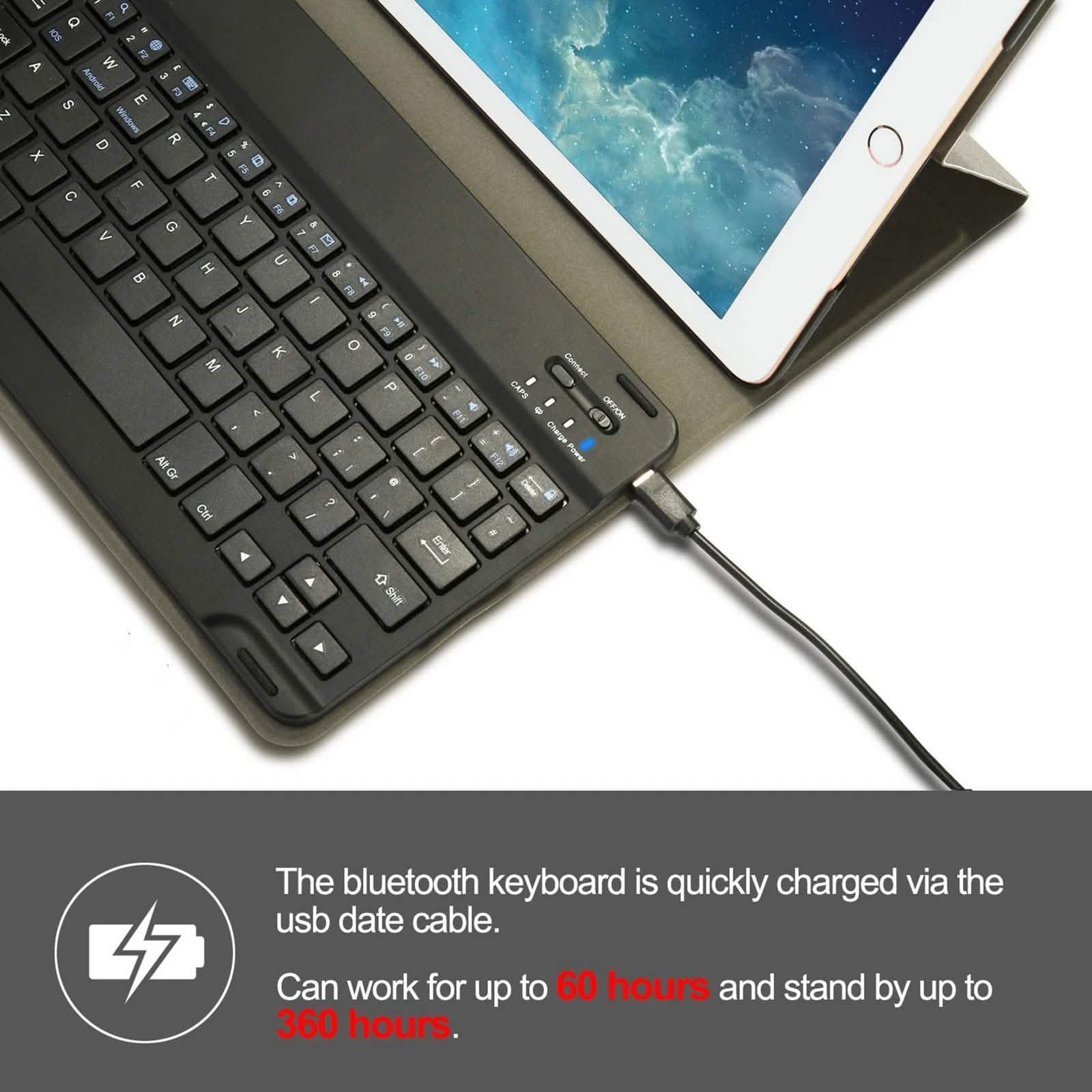 Wireless Bluetooth Keyboard Case with Keyboard for iPad 9.7" 17/18 A1822, A1823 and A1893 Mobile Accessories - DailySale