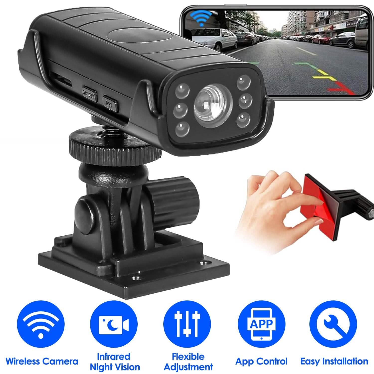 Wireless Camera Reverse Hitch Guide with Flexible Adhesive Base Automotive - DailySale