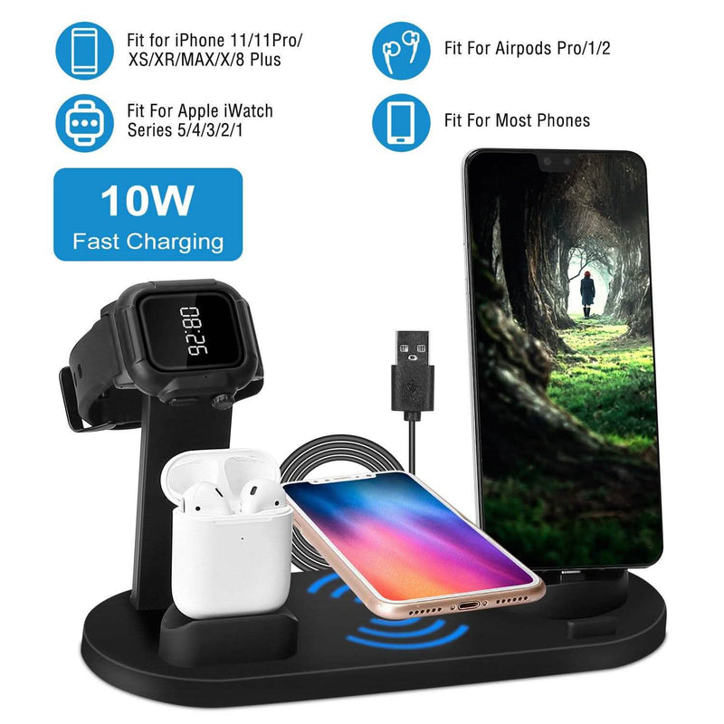 Wireless Charger Dock 4-in-1 10W Mobile Accessories - DailySale