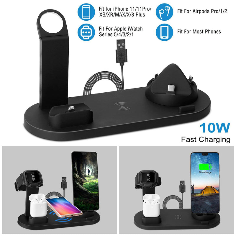 Wireless Charger Dock 4-in-1 10W Mobile Accessories - DailySale