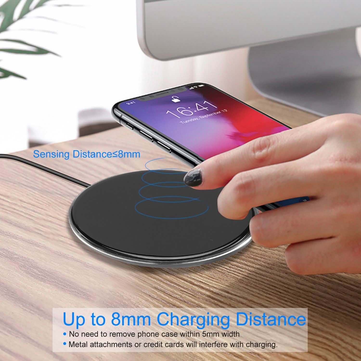 Wireless Charger Qi-Certified Ultra Slim 5W Charging Pad Mobile Accessories - DailySale