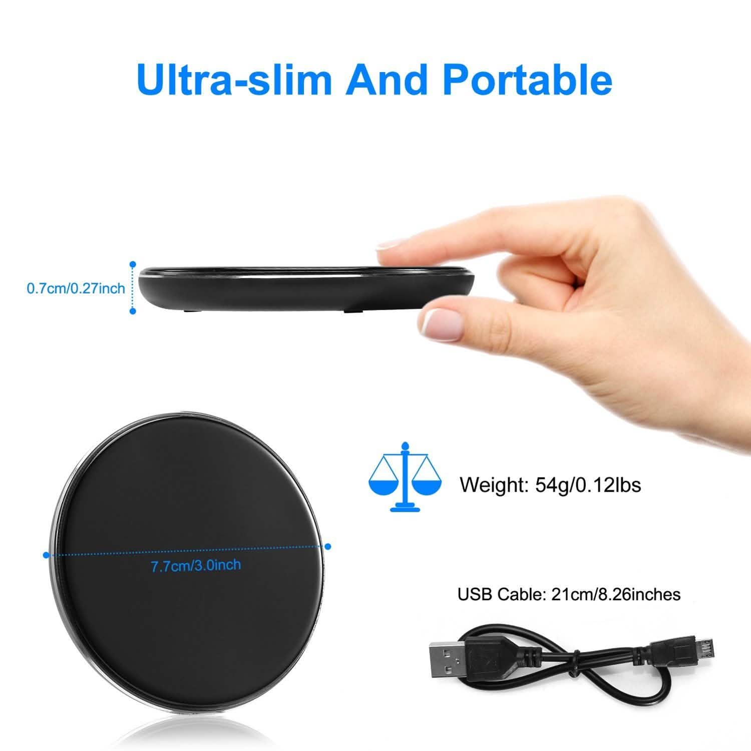 Wireless Charger Qi-Certified Ultra Slim 5W Charging Pad Mobile Accessories - DailySale