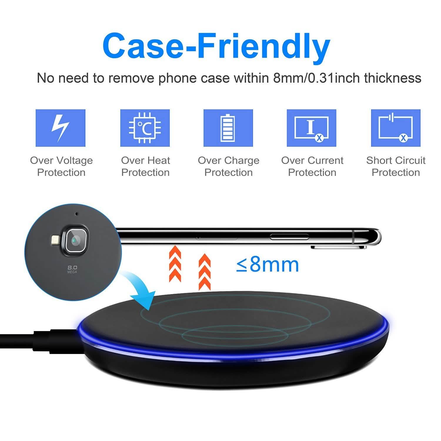 Wireless Charger Qi-Certified Ultra Slim 5W Charging Pad Mobile Accessories - DailySale