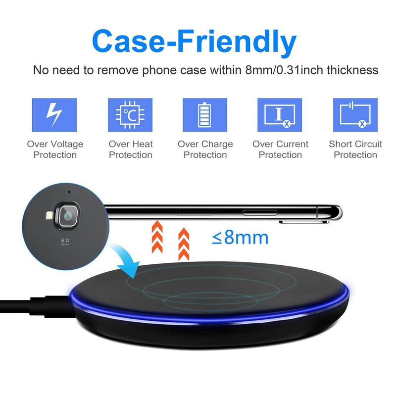 Wireless Charger Qi-Certified Ultra Slim 5W Charging Pad Mobile Accessories - DailySale