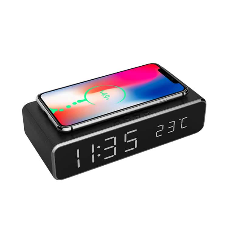 Wireless Charging Digital Alarm Clock Household Appliances Black - DailySale