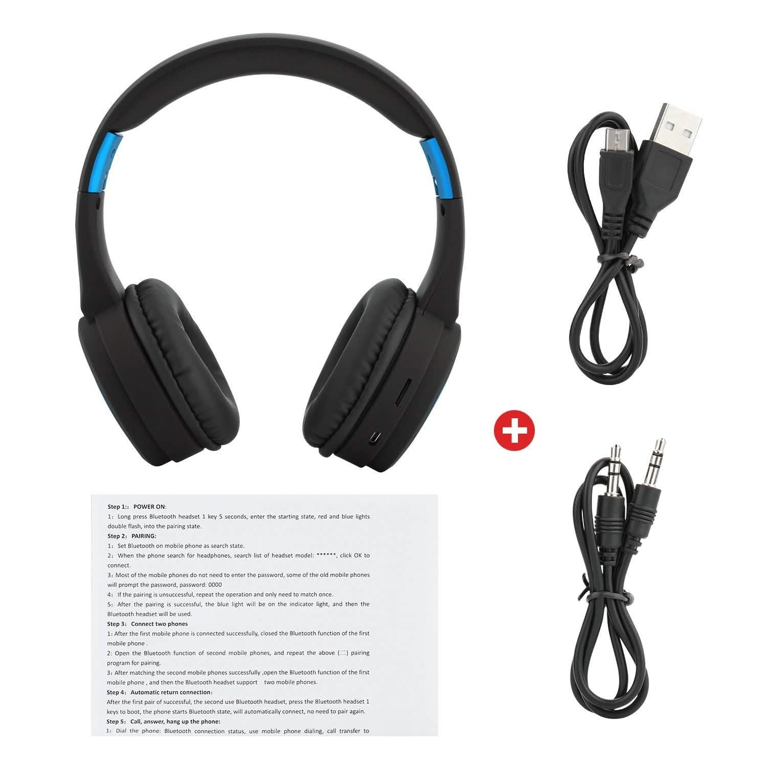 Wireless Headphones Bluetooth Headset Noise Cancelling Over Ear With Microphone Headphones & Audio - DailySale
