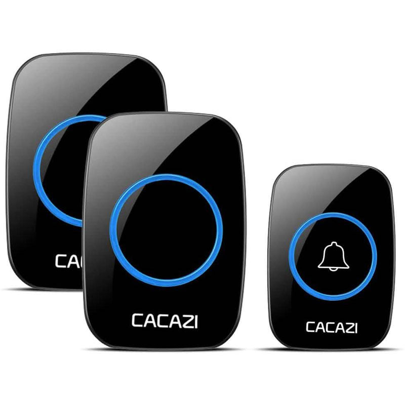 Wireless Intelligent Waterproof Doorbell Household Appliances Black 2 Receivers - DailySale