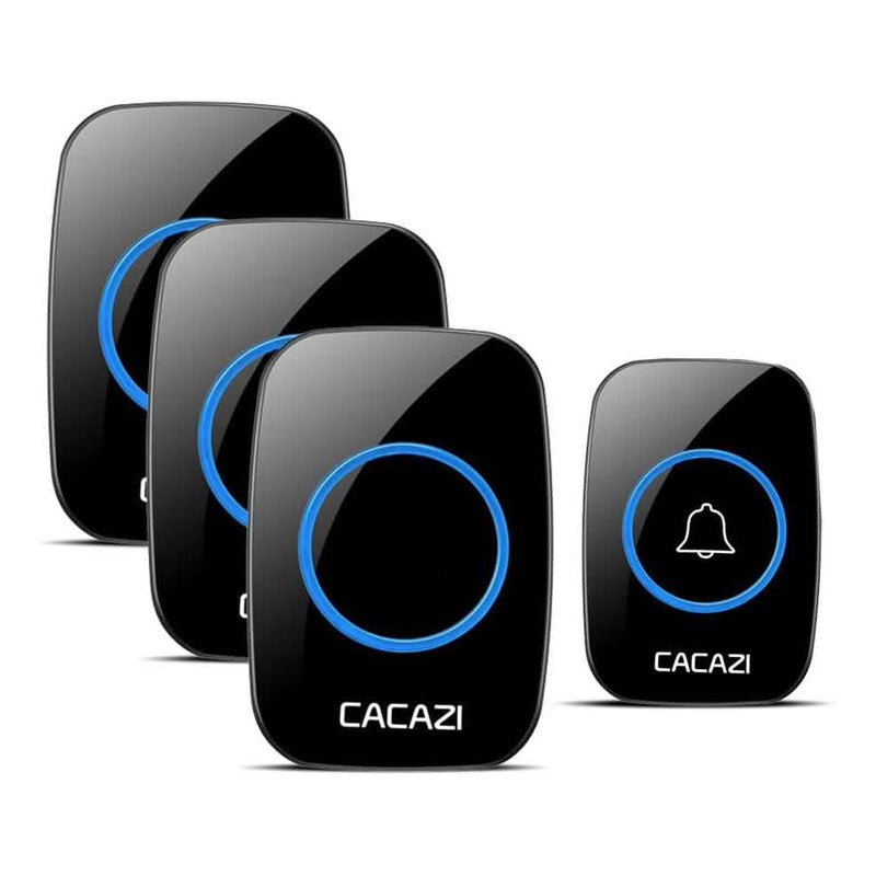 Wireless Intelligent Waterproof Doorbell Household Appliances Black 3 Receivers - DailySale