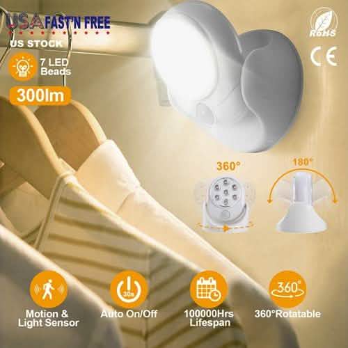 Wireless LED Spotlight 90 Degree Motion Lighting & Decor - DailySale
