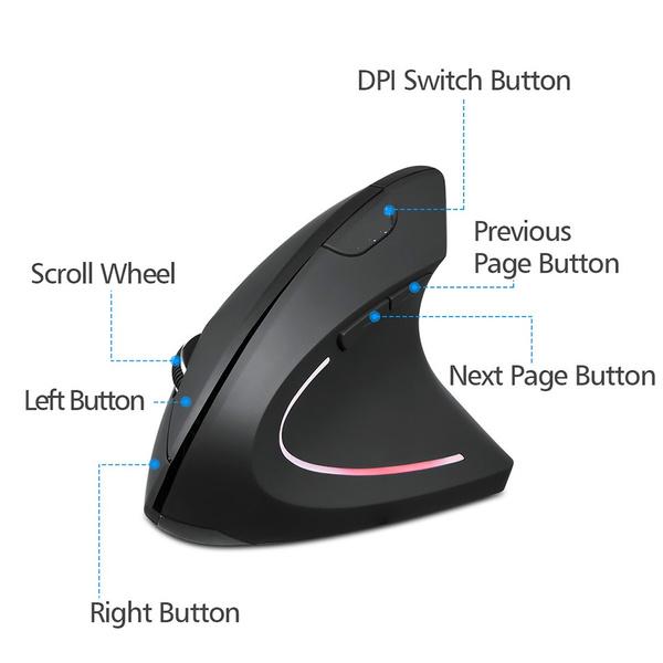 Wireless Vertical Gaming Mice Computer Accessories - DailySale