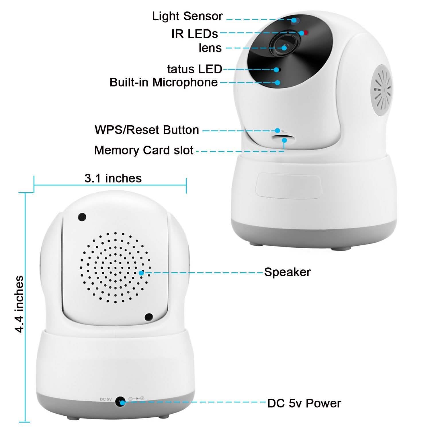 Wireless WIFI Pan Tilt HD Security Network Indoor CCTV IP Camera Night Vision Camera, TV & Video - DailySale