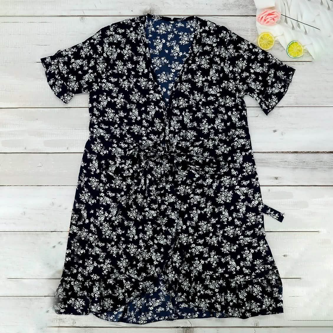 Woman’s Wrap Dress Women's Clothing Dark Blue S - DailySale