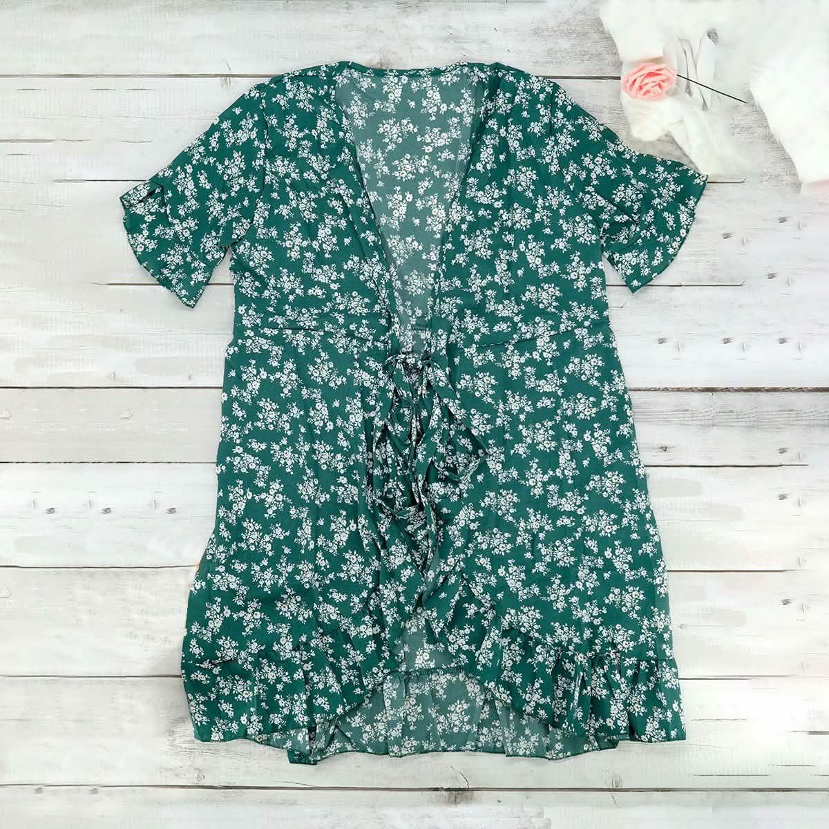 Woman’s Wrap Dress Women's Clothing Green S - DailySale