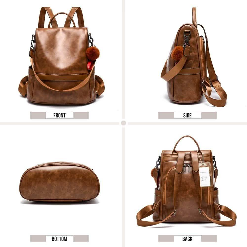 Women Backpack Purse PU Leather Anti-theft Casual Shoulder Bag Bags & Travel - DailySale