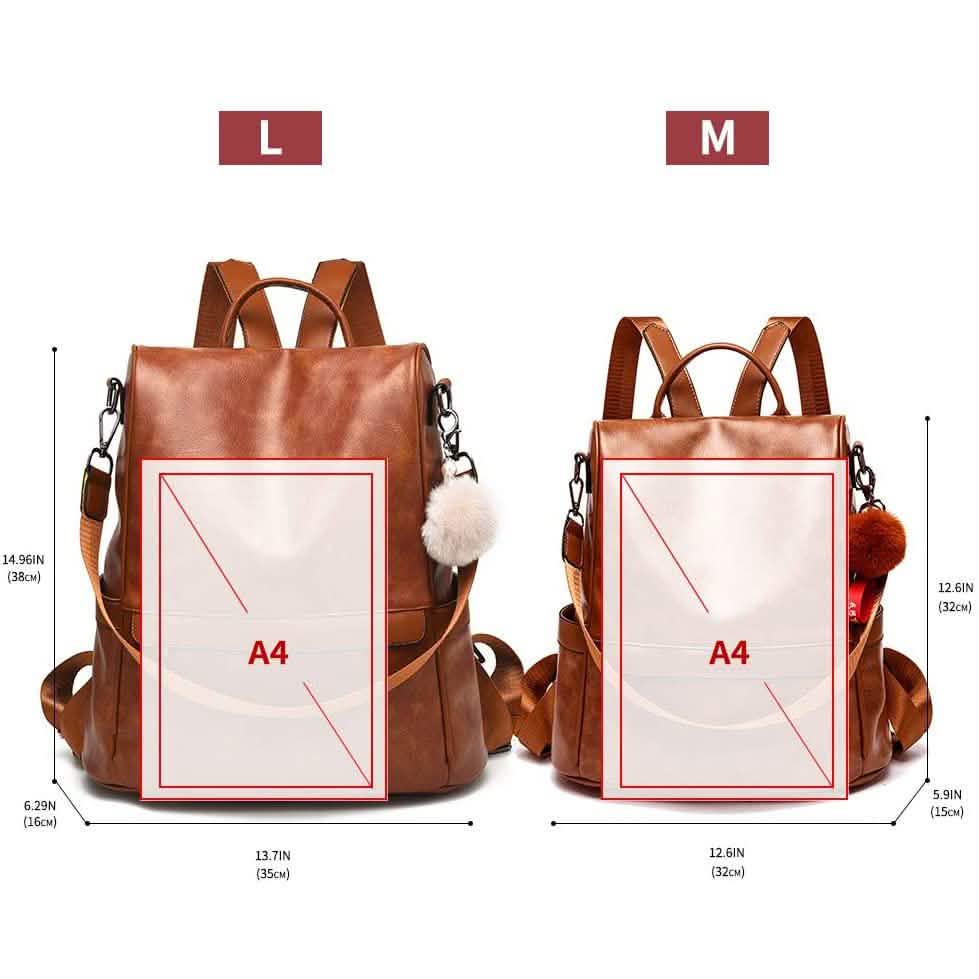 Women Backpack Purse PU Leather Anti-theft Casual Shoulder Bag Bags & Travel - DailySale