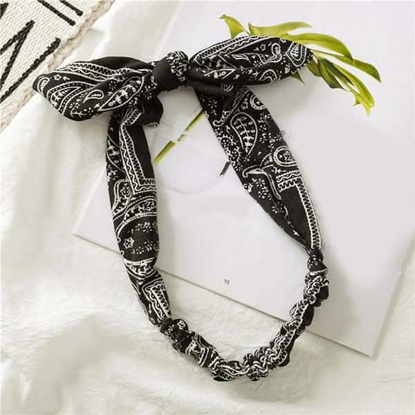 Women Fashion Sweet Retro Print Headbands Women's Accessories Black - DailySale