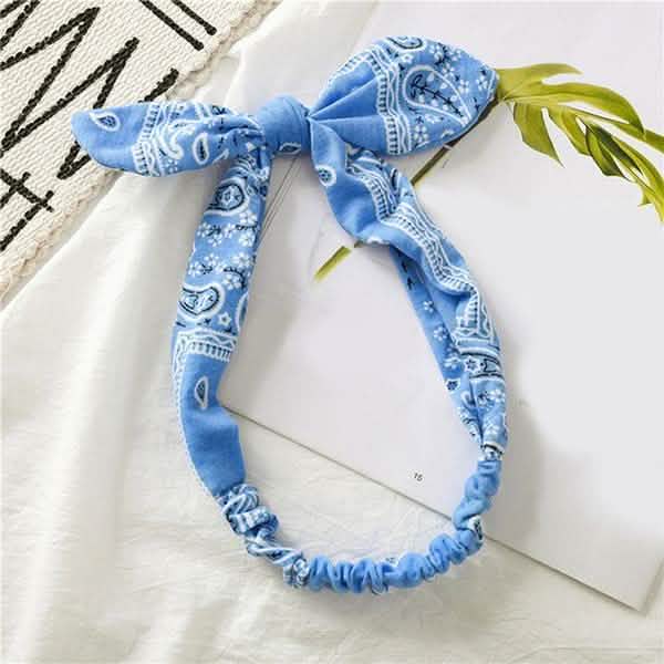 Women Fashion Sweet Retro Print Headbands Women's Accessories Blue - DailySale