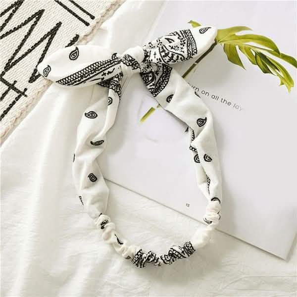 Women Fashion Sweet Retro Print Headbands Women's Accessories White - DailySale