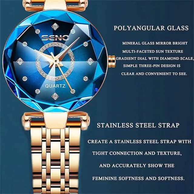 Women Golden and Silver Classic Quartz Watch Women's Shoes & Accessories - DailySale